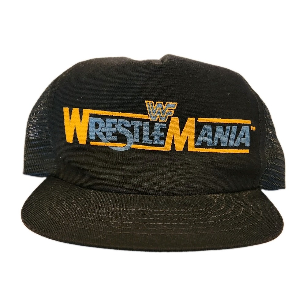RARE 1985 WF WWE 80s FIRST Wrestle Mania Snap Back Hat - Hulk Hogan  MR. T Roddy